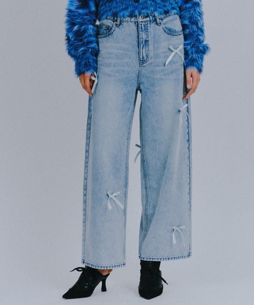 FOREVER 21 リボンルーズデニム ライトブルー M ウィメンズボトムス フォーエバー21 233109 and ST アンドエスティ(旧ドットエスティ) FOREVER 21 リボンルーズデニム ライトブルー M ウィメンズボトムス フォーエバー21 233109 and ST アンドエスティ(旧ドットエスティ)