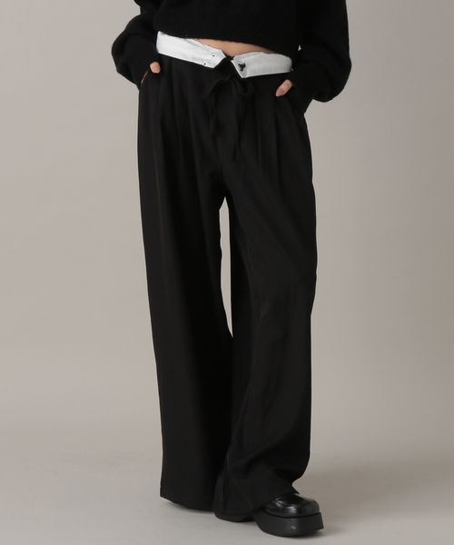 FOREVER 21 タックワイドパンツ ブラック S ウィメンズボトムス フォーエバー21 250628 and ST アンドエスティ(旧ドットエスティ) FOREVER 21 タックワイドパンツ ブラック S ウィメンズボトムス フォーエバー21 250628 and ST アンドエスティ(旧ドットエスティ)