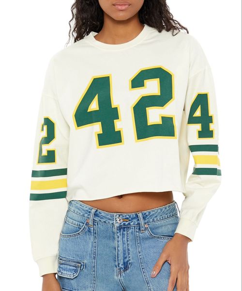 FOREVER 21 ナンバリングプルオーバー ホワイト M ウィメンズインナー_IMP フォーエバー21 291786 and ST アンドエスティ(旧ドットエスティ) FOREVER 21 ナンバリングプルオーバー ホワイト M ウィメンズインナー_IMP フォーエバー21 291786 and ST アンドエスティ(旧ドットエスティ)