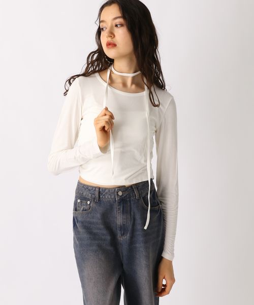 FOREVER 21 ボウタイシャーリングカットソー ナチュラル S ウィメンズインナー フォーエバー21 321826 and ST アンドエスティ(旧ドットエスティ) FOREVER 21 ボウタイシャーリングカットソー ナチュラル S ウィメンズインナー フォーエバー21 321826 and ST アンドエスティ(旧ドットエスティ)