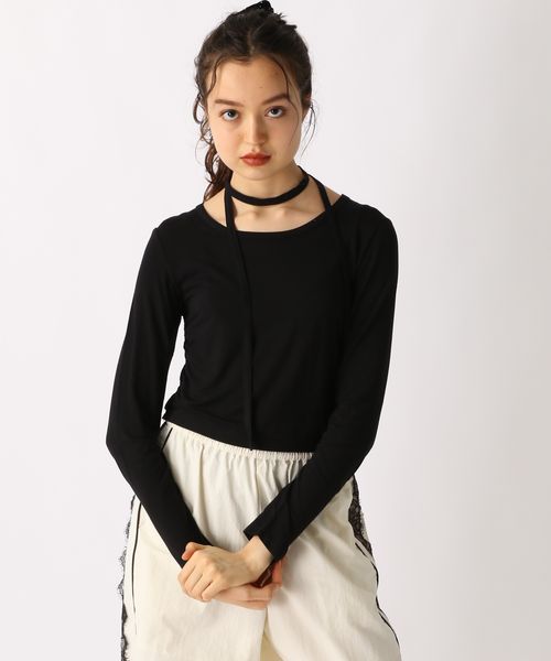 FOREVER 21 ボウタイシャーリングカットソー ブラック M ウィメンズインナー フォーエバー21 321826 and ST アンドエスティ(旧ドットエスティ) FOREVER 21 ボウタイシャーリングカットソー ブラック M ウィメンズインナー フォーエバー21 321826 and ST アンドエスティ(旧ドットエスティ)