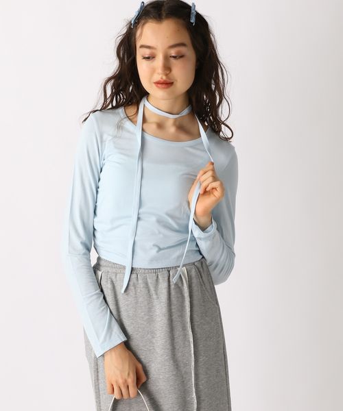 FOREVER 21 ボウタイシャーリングカットソー ライトブルー S ウィメンズインナー フォーエバー21 321826 and ST アンドエスティ(旧ドットエスティ) FOREVER 21 ボウタイシャーリングカットソー ライトブルー S ウィメンズインナー フォーエバー21 321826 and ST アンドエスティ(旧ドットエスティ)