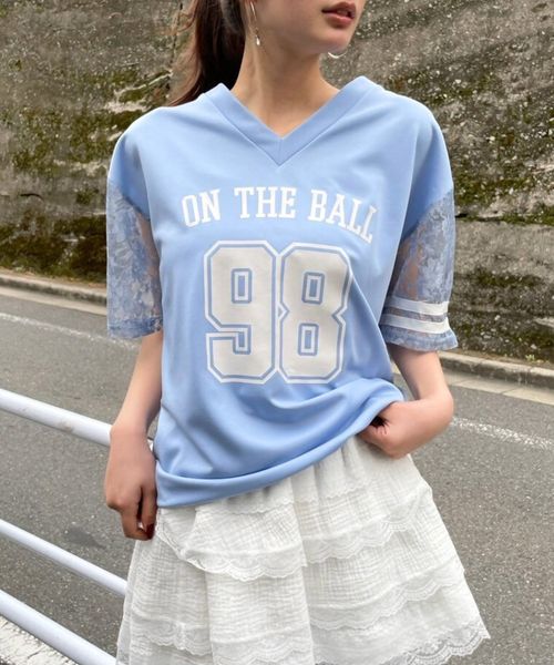 FOREVER 21 レースナンバリングTシャツ ライトブルー FREE ウィメンズインナー フォーエバー21 326614 and ST アンドエスティ(旧ドットエスティ) FOREVER 21 レースナンバリングTシャツ ライトブルー FREE ウィメンズインナー フォーエバー21 326614 and ST アンドエスティ(旧ドットエスティ)