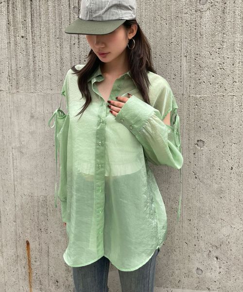 FOREVER 21 カットアウトシアーシャツ グリーン FREE ウィメンズインナー フォーエバー21 328226 and ST アンドエスティ(旧ドットエスティ) FOREVER 21 カットアウトシアーシャツ グリーン FREE ウィメンズインナー フォーエバー21 328226 and ST アンドエスティ(旧ドットエスティ)