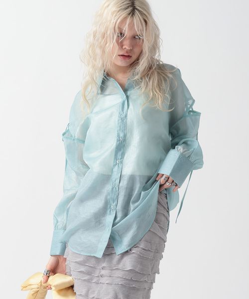FOREVER 21 カットアウトシアーシャツ ライトブルー FREE ウィメンズインナー フォーエバー21 328226 and ST アンドエスティ(旧ドットエスティ) FOREVER 21 カットアウトシアーシャツ ライトブルー FREE ウィメンズインナー フォーエバー21 328226 and ST アンドエスティ(旧ドットエスティ)