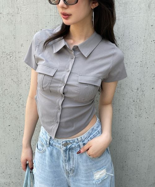 FOREVER 21 【再入荷】コンパクトスリムシャツ ライトグレー FREE ウィメンズインナー フォーエバー21 328230 and ST アンドエスティ(旧ドットエスティ) FOREVER 21 【再入荷】コンパクトスリムシャツ ライトグレー FREE ウィメンズインナー フォーエバー21 328230 and ST アンドエスティ(旧ドットエスティ)