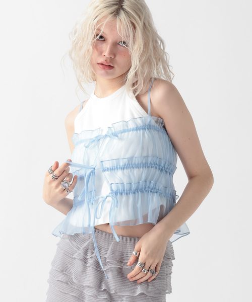 FOREVER 21 シャーリングチュールビスチェ ライトブルー FREE ウィメンズインナー フォーエバー21 328239 and ST アンドエスティ(旧ドットエスティ) FOREVER 21 シャーリングチュールビスチェ ライトブルー FREE ウィメンズインナー フォーエバー21 328239 and ST アンドエスティ(旧ドットエスティ)