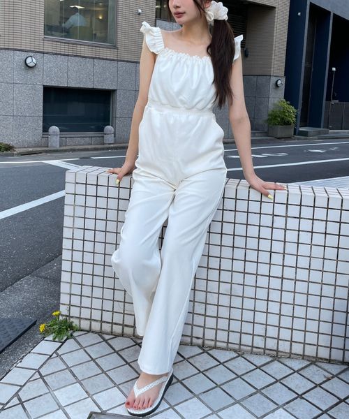 FOREVER 21 フリルオールインワン ナチュラル M ウィメンズワンピース フォーエバー21 328248 and ST アンドエスティ(旧ドットエスティ) FOREVER 21 フリルオールインワン ナチュラル M ウィメンズワンピース フォーエバー21 328248 and ST アンドエスティ(旧ドットエスティ)