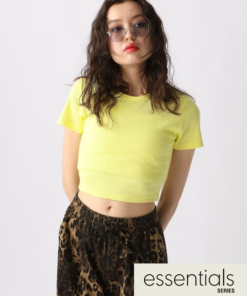 FOREVER 21 リブコンパクトクロップドTシャツ イエロー S ウィメンズインナー フォーエバー21 329546 and ST アンドエスティ(旧ドットエスティ) FOREVER 21 リブコンパクトクロップドTシャツ イエロー S ウィメンズインナー フォーエバー21 329546 and ST アンドエスティ(旧ドットエスティ)