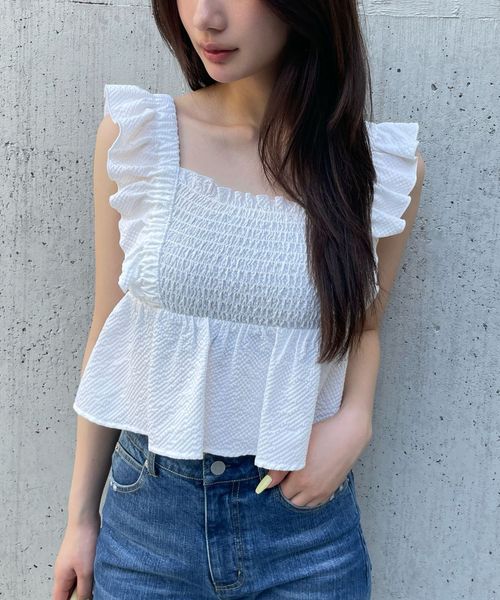 FOREVER 21 フリルコンパクトシャーリングブラウス オフホワイト FREE ウィメンズインナー フォーエバー21 455480 and ST アンドエスティ(旧ドットエスティ) FOREVER 21 フリルコンパクトシャーリングブラウス オフホワイト FREE ウィメンズインナー フォーエバー21 455480 and ST アンドエスティ(旧ドットエスティ)