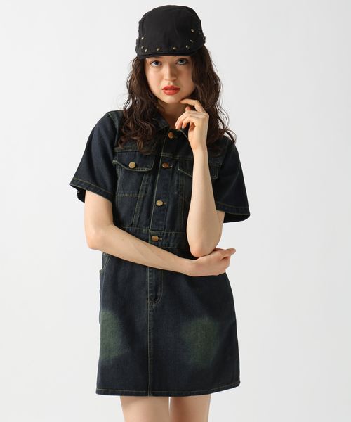 FOREVER 21 【一部カラー追加予約】半袖ヴィンテージライクデニムワンピース ネイビー S ウィメンズワンピース フォーエバー21 490257 and ST アンドエスティ(旧ドットエスティ) FOREVER 21 【一部カラー追加予約】半袖ヴィンテージライクデニムワンピース ネイビー S ウィメンズワンピース フォーエバー21 490257 and ST アンドエスティ(旧ドットエスティ)