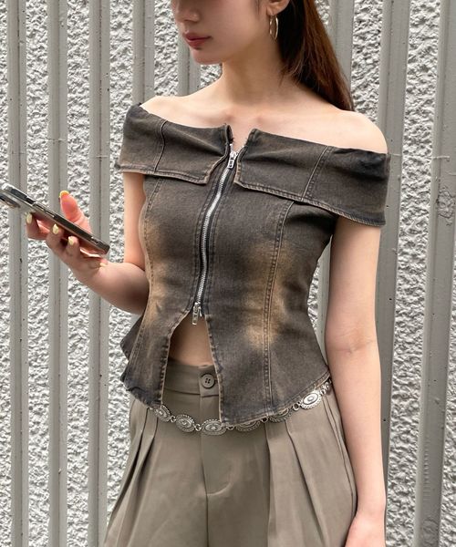 FOREVER 21 ノースリヴィンテージライクデニムブラウス ブラック M ウィメンズインナー フォーエバー21 490271 and ST アンドエスティ(旧ドットエスティ) FOREVER 21 ノースリヴィンテージライクデニムブラウス ブラック M ウィメンズインナー フォーエバー21 490271 and ST アンドエスティ(旧ドットエスティ)
