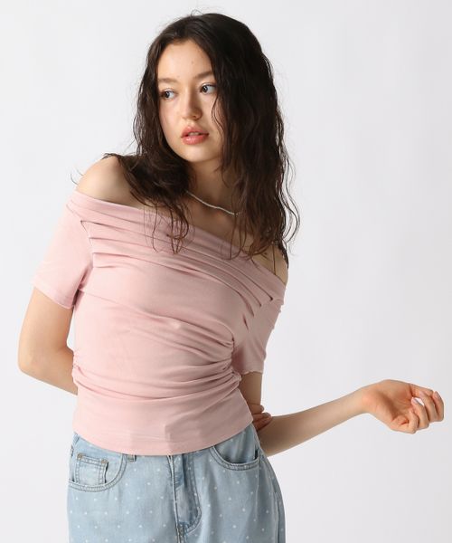 FOREVER 21 【新色追加】華奢見えオフショルTシャツ ピンク FREE ウィメンズインナー フォーエバー21 492545 and ST アンドエスティ(旧ドットエスティ) FOREVER 21 【新色追加】華奢見えオフショルTシャツ ピンク FREE ウィメンズインナー フォーエバー21 492545 and ST アンドエスティ(旧ドットエスティ)