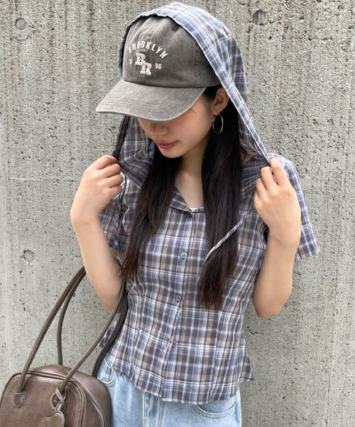 FOREVER 21 チェックフーディコンパクト半袖シャツ ライトブルー FREE ウィメンズインナー フォーエバー21 492639 and ST アンドエスティ(旧ドットエスティ) FOREVER 21 チェックフーディコンパクト半袖シャツ ライトブルー FREE ウィメンズインナー フォーエバー21 492639 and ST アンドエスティ(旧ドットエスティ)