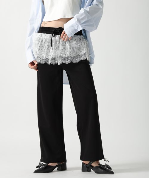 FOREVER 21 フリルレース付きスウェットパンツ ブラック M ウィメンズボトムス フォーエバー21 493950 and ST アンドエスティ(旧ドットエスティ) FOREVER 21 フリルレース付きスウェットパンツ ブラック M ウィメンズボトムス フォーエバー21 493950 and ST アンドエスティ(旧ドットエスティ)