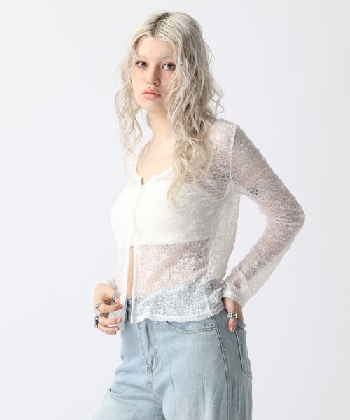 FOREVER 21 レースシアーカーディガン オフホワイト FREE ウィメンズインナー フォーエバー21 498557 and ST アンドエスティ(旧ドットエスティ) FOREVER 21 レースシアーカーディガン オフホワイト FREE ウィメンズインナー フォーエバー21 498557 and ST アンドエスティ(旧ドットエスティ)
