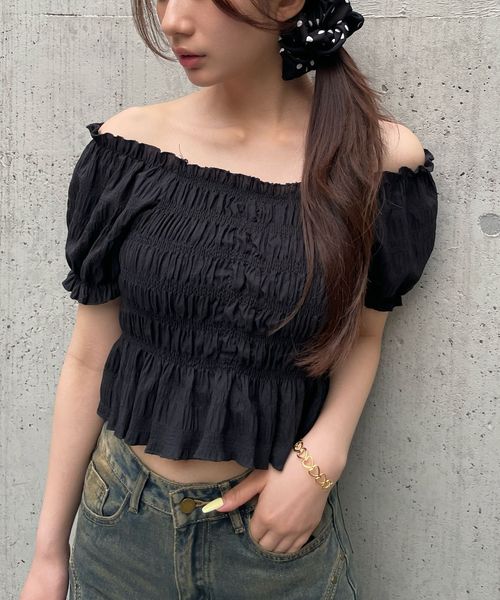 FOREVER 21 2WAYシャーリングシフォンブラウス ブラック FREE ウィメンズインナー フォーエバー21 498558 and ST アンドエスティ(旧ドットエスティ) FOREVER 21 2WAYシャーリングシフォンブラウス ブラック FREE ウィメンズインナー フォーエバー21 498558 and ST アンドエスティ(旧ドットエスティ)