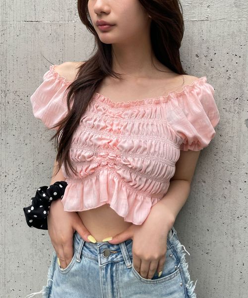 FOREVER 21 2WAYシャーリングシフォンブラウス ピンク FREE ウィメンズインナー フォーエバー21 498558 and ST アンドエスティ(旧ドットエスティ) FOREVER 21 2WAYシャーリングシフォンブラウス ピンク FREE ウィメンズインナー フォーエバー21 498558 and ST アンドエスティ(旧ドットエスティ)