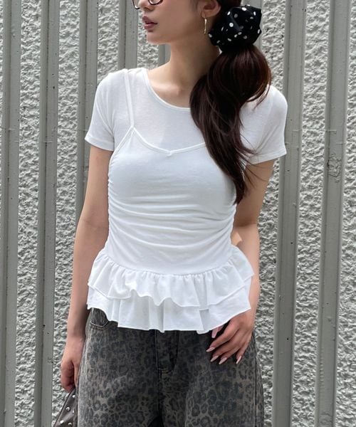 FOREVER 21 ドッキングフリルヘムTシャツ ナチュラル FREE ウィメンズインナー フォーエバー21 498560 and ST アンドエスティ(旧ドットエスティ) FOREVER 21 ドッキングフリルヘムTシャツ ナチュラル FREE ウィメンズインナー フォーエバー21 498560 and ST アンドエスティ(旧ドットエスティ)
