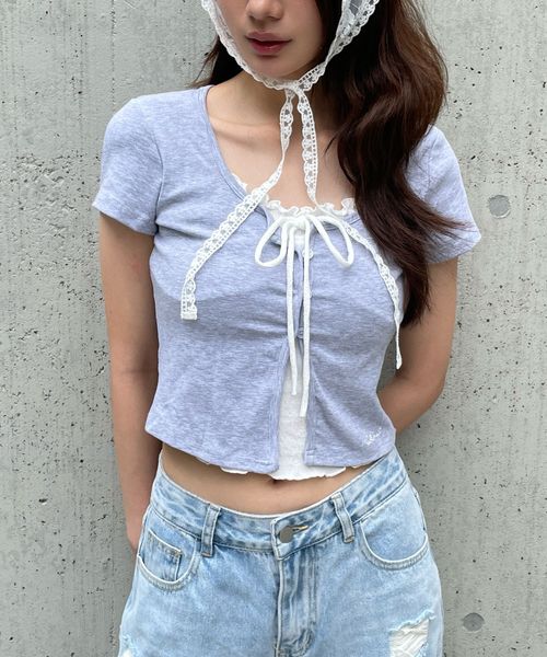 FOREVER 21 【再入荷】レイヤード風フリルTシャツ ライトグレー FREE ウィメンズインナー フォーエバー21 498563 and ST アンドエスティ(旧ドットエスティ) FOREVER 21 【再入荷】レイヤード風フリルTシャツ ライトグレー FREE ウィメンズインナー フォーエバー21 498563 and ST アンドエスティ(旧ドットエスティ)