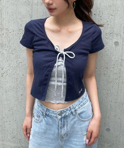 FOREVER 21 【再入荷】レイヤード風フリルTシャツ ネイビー FREE ウィメンズインナー フォーエバー21 498563 and ST アンドエスティ(旧ドットエスティ) FOREVER 21 【再入荷】レイヤード風フリルTシャツ ネイビー FREE ウィメンズインナー フォーエバー21 498563 and ST アンドエスティ(旧ドットエスティ)