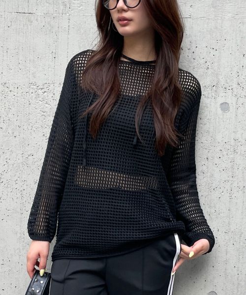 FOREVER 21 メッシュルーズニットプルオーバー ブラック FREE ウィメンズインナー フォーエバー21 498569 and ST アンドエスティ(旧ドットエスティ) FOREVER 21 メッシュルーズニットプルオーバー ブラック FREE ウィメンズインナー フォーエバー21 498569 and ST アンドエスティ(旧ドットエスティ)