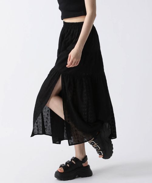 FOREVER 21 スリットコットンロングスカート ブラック FREE ウィメンズボトムス フォーエバー21 498973 and ST アンドエスティ(旧ドットエスティ) FOREVER 21 スリットコットンロングスカート ブラック FREE ウィメンズボトムス フォーエバー21 498973 and ST アンドエスティ(旧ドットエスティ)