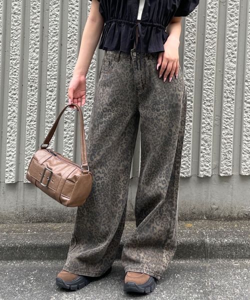 FOREVER 21 レオパードワイドパンツ ベージュ S ウィメンズボトムス フォーエバー21 498984 and ST アンドエスティ(旧ドットエスティ) FOREVER 21 レオパードワイドパンツ ベージュ S ウィメンズボトムス フォーエバー21 498984 and ST アンドエスティ(旧ドットエスティ)