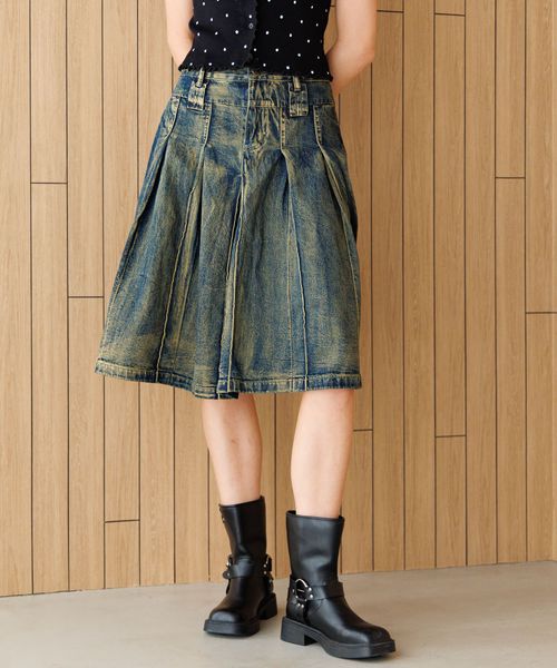 FOREVER 21 デニムプリーツミディスカート ブルー M ウィメンズボトムス フォーエバー21 499646 and ST アンドエスティ(旧ドットエスティ) FOREVER 21 デニムプリーツミディスカート ブルー M ウィメンズボトムス フォーエバー21 499646 and ST アンドエスティ(旧ドットエスティ)