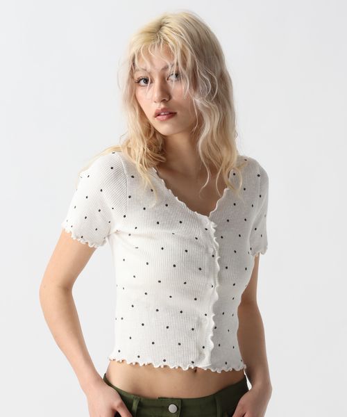FOREVER 21 ドット柄リブカーディガン オフホワイト FREE ウィメンズインナー フォーエバー21 578301 and ST アンドエスティ(旧ドットエスティ) FOREVER 21 ドット柄リブカーディガン オフホワイト FREE ウィメンズインナー フォーエバー21 578301 and ST アンドエスティ(旧ドットエスティ)