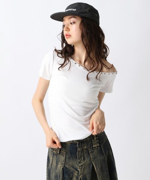 FOREVER 21 スタッズワンショルT オフホワイト FREE ウィメンズインナー フォーエバー21 578302 and ST アンドエスティ(旧ドットエスティ) FOREVER 21 スタッズワンショルT オフホワイト FREE ウィメンズインナー フォーエバー21 578302 and ST アンドエスティ(旧ドットエスティ)