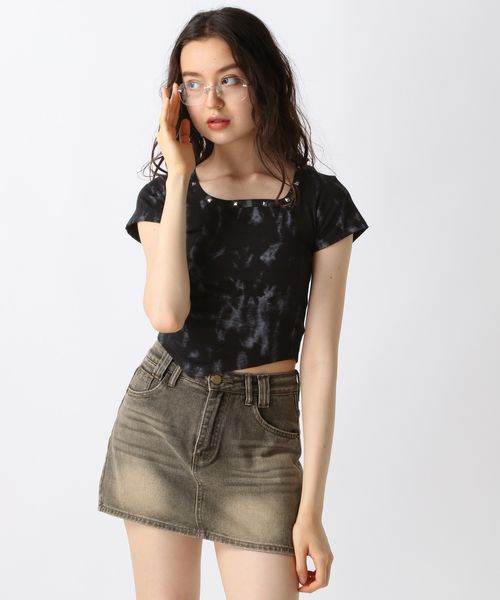 FOREVER 21 スタッズスクエアTシャツ ブラック FREE ウィメンズインナー フォーエバー21 579040 and ST アンドエスティ(旧ドットエスティ) FOREVER 21 スタッズスクエアTシャツ ブラック FREE ウィメンズインナー フォーエバー21 579040 and ST アンドエスティ(旧ドットエスティ)