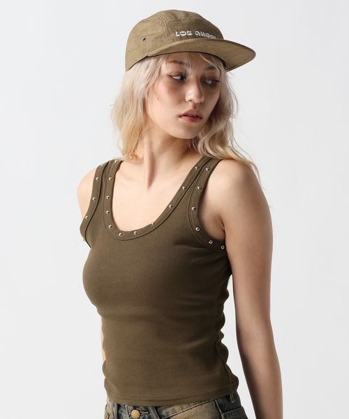 FOREVER 21 スタッズタンク ブラウン FREE ウィメンズインナー フォーエバー21 579041 and ST アンドエスティ(旧ドットエスティ) FOREVER 21 スタッズタンク ブラウン FREE ウィメンズインナー フォーエバー21 579041 and ST アンドエスティ(旧ドットエスティ)