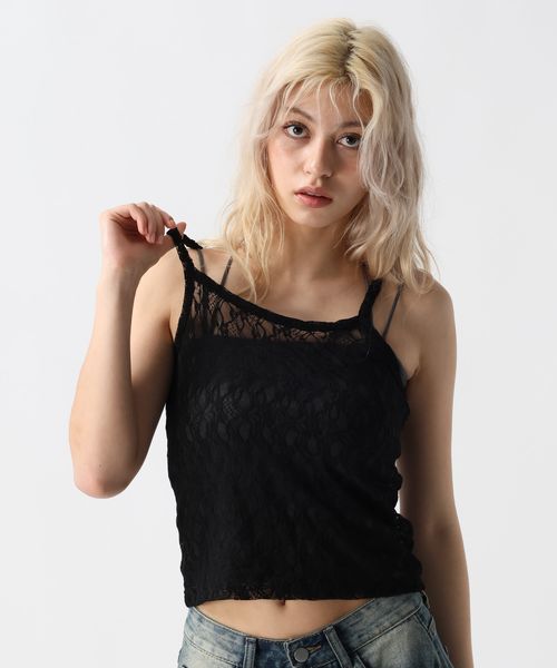FOREVER 21 レースレイヤードキャミ ブラック FREE ウィメンズインナー フォーエバー21 579042 and ST アンドエスティ(旧ドットエスティ) FOREVER 21 レースレイヤードキャミ ブラック FREE ウィメンズインナー フォーエバー21 579042 and ST アンドエスティ(旧ドットエスティ)