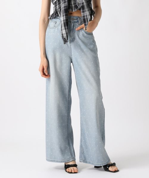 FOREVER 21 ドット柄デニムパンツ ライトブルー M ウィメンズボトムス フォーエバー21 579060 and ST アンドエスティ(旧ドットエスティ) FOREVER 21 ドット柄デニムパンツ ライトブルー M ウィメンズボトムス フォーエバー21 579060 and ST アンドエスティ(旧ドットエスティ)