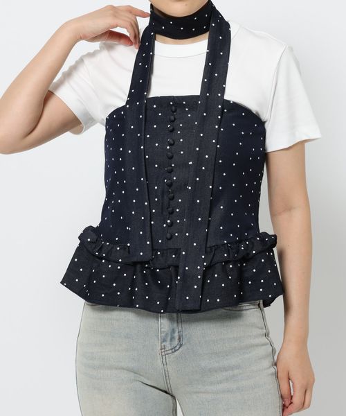 FOREVER 21 タイ付きドットビスチェ ネイビー FREE ウィメンズインナー フォーエバー21 588571 and ST アンドエスティ(旧ドットエスティ) FOREVER 21 タイ付きドットビスチェ ネイビー FREE ウィメンズインナー フォーエバー21 588571 and ST アンドエスティ(旧ドットエスティ)