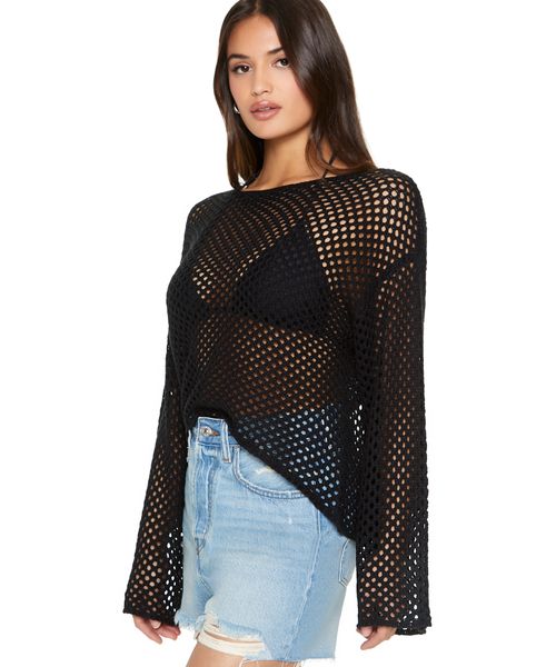 FOREVER 21 メッシュプルオーバーニット ブラック S ウィメンズインナー_IMP フォーエバー21 992896 and ST アンドエスティ(旧ドットエスティ) FOREVER 21 メッシュプルオーバーニット ブラック S ウィメンズインナー_IMP フォーエバー21 992896 and ST アンドエスティ(旧ドットエスティ)