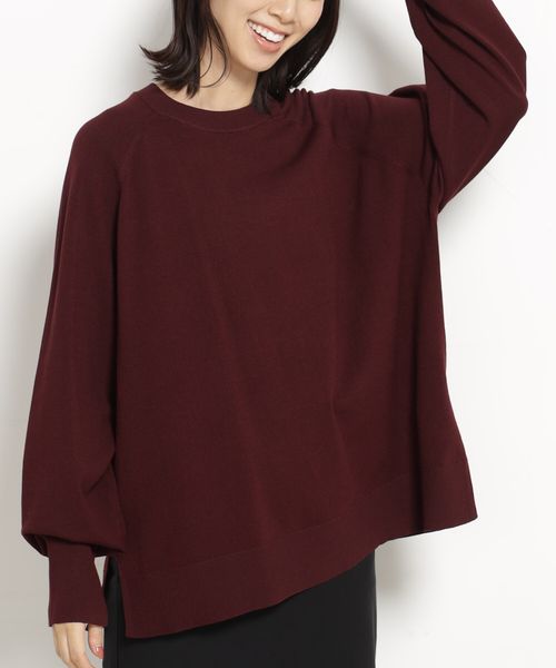 ベージュ】パフスリーブチュニックワンピ Puff Sleeve Tunic One