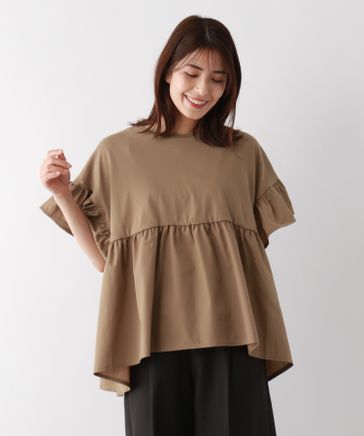 一部予約販売】【WEB限定】 布帛切り替えプルオーバー/ショート