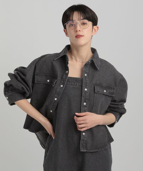 GEORGE'S デニムショートジャケット ブラック FREE W_トップス ジョージズ 371939 and ST アンドエスティ(旧ドットエスティ) GEORGE'S デニムショートジャケット ブラック FREE W_トップス ジョージズ 371939 and ST アンドエスティ(旧ドットエスティ)