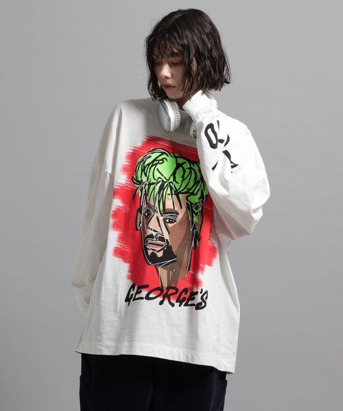 GEORGE'S 【MENS】bend(s)グラフィックロンT ホワイト M M_トップス ジョージズ 371982 and ST アンドエスティ(旧ドットエスティ) GEORGE'S 【MENS】bend(s)グラフィックロンT ホワイト M M_トップス ジョージズ 371982 and ST アンドエスティ(旧ドットエスティ)