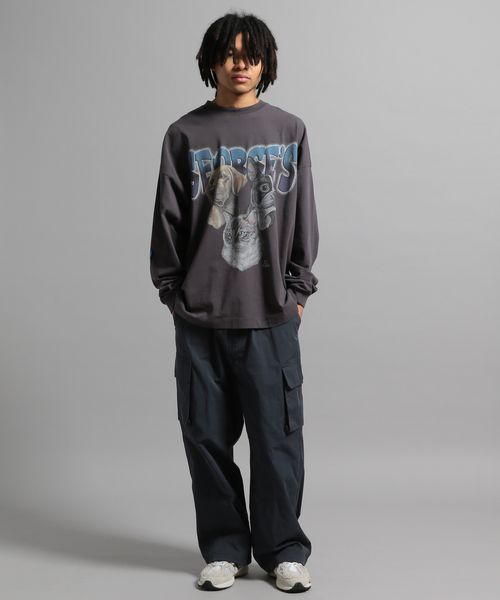 GEORGE'S 【MENS】ワイドカーゴパンツ ライトブルー L M_ボトムス ジョージズ 371986 and ST アンドエスティ(旧ドットエスティ) GEORGE'S 【MENS】ワイドカーゴパンツ ライトブルー L M_ボトムス ジョージズ 371986 and ST アンドエスティ(旧ドットエスティ)