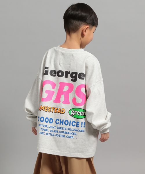 GEORGE'S 【KIDS】スタンプロゴ ロンT ライトグレー M キッズ ジョージズ 459738 and ST アンドエスティ(旧ドットエスティ) GEORGE'S 【KIDS】スタンプロゴ ロンT ライトグレー M キッズ ジョージズ 459738 and ST アンドエスティ(旧ドットエスティ)