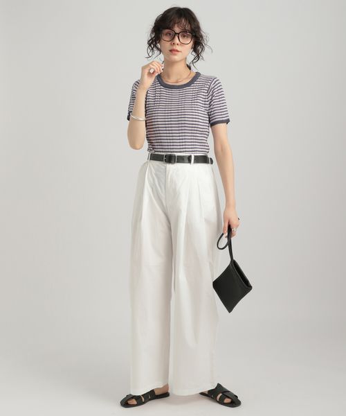 GEORGE'S タックチノパンツ ホワイト S W_ボトムス ジョージズ 491275 and ST アンドエスティ(旧ドットエスティ) GEORGE'S タックチノパンツ ホワイト S W_ボトムス ジョージズ 491275 and ST アンドエスティ(旧ドットエスティ)