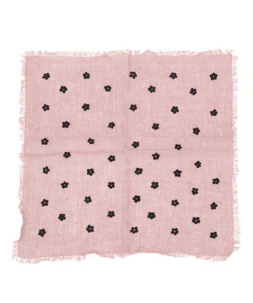 GEORGE'S リネン刺繍ハンカチ ピンク W_服飾雑貨 ジョージズ 492174 and ST アンドエスティ(旧ドットエスティ) GEORGE'S リネン刺繍ハンカチ ピンク W_服飾雑貨 ジョージズ 492174 and ST アンドエスティ(旧ドットエスティ)
