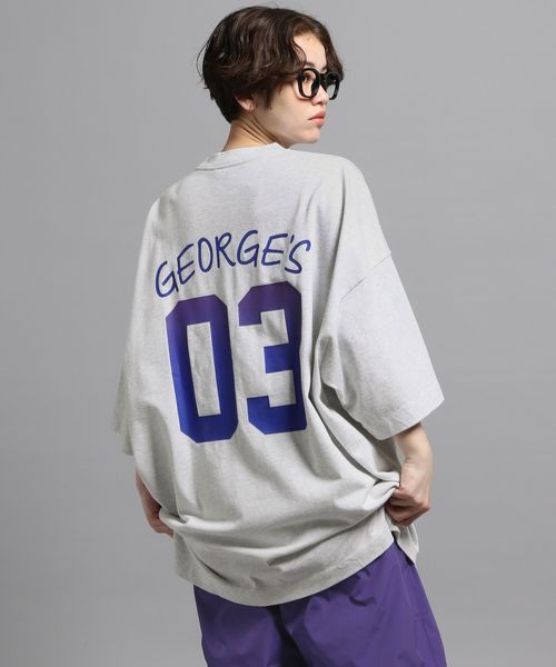 GEORGE'S 【MENS】ナンバーTシャツ ライトグレー M M_トップス ジョージズ 493068 and ST アンドエスティ(旧ドットエスティ) GEORGE'S 【MENS】ナンバーTシャツ ライトグレー M M_トップス ジョージズ 493068 and ST アンドエスティ(旧ドットエスティ)
