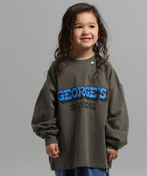 GEORGE'S 【KIDS】ロゴカラーロンT チャコールグレー XS キッズ ジョージズ 494909 and ST アンドエスティ(旧ドットエスティ) GEORGE'S 【KIDS】ロゴカラーロンT チャコールグレー XS キッズ ジョージズ 494909 and ST アンドエスティ(旧ドットエスティ)