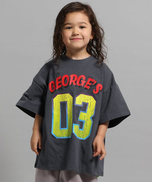 GEORGE'S 【KIDS】ロゴナンバーTシャツ シルバー M キッズ ジョージズ 494920 and ST アンドエスティ(旧ドットエスティ) GEORGE'S 【KIDS】ロゴナンバーTシャツ シルバー M キッズ ジョージズ 494920 and ST アンドエスティ(旧ドットエスティ)