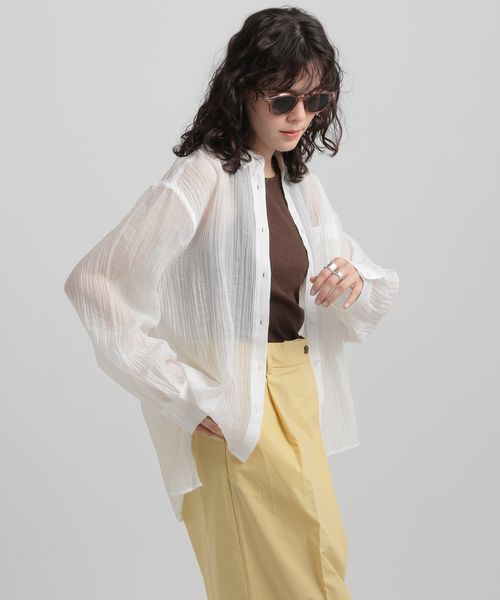GEORGE'S シアーヨウリュウシャツ ホワイト M W_トップス ジョージズ 496152 and ST アンドエスティ(旧ドットエスティ) GEORGE'S シアーヨウリュウシャツ ホワイト M W_トップス ジョージズ 496152 and ST アンドエスティ(旧ドットエスティ)