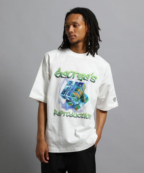 GEORGE'S 【MENS】アートグラフィックTシャツ オフホワイト L M_トップス ジョージズ 570883 and ST アンドエスティ(旧ドットエスティ) GEORGE'S 【MENS】アートグラフィックTシャツ オフホワイト L M_トップス ジョージズ 570883 and ST アンドエスティ(旧ドットエスティ)